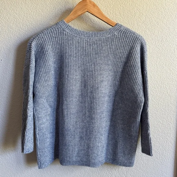 NWT J. Jill Heathered Blue Knit Sweater 3/4 Sleeve Women’s Size Small - Picture 2 of 7